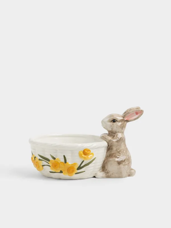 Конфетница, 22х13 см, Кролик с корзиной, Rabbit in narcis, image-0