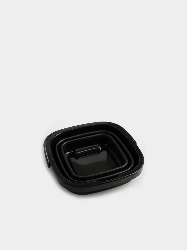 Ведро складное, 5 л, пластик/резина, квадратное, черное, Foldaway black, image-2
