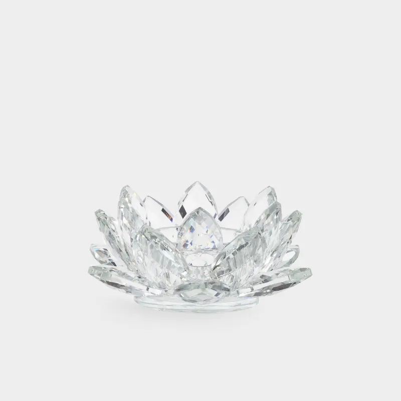 Подсвечник, 10x5 см, для чайной свечи, Цветок, Crystal flower