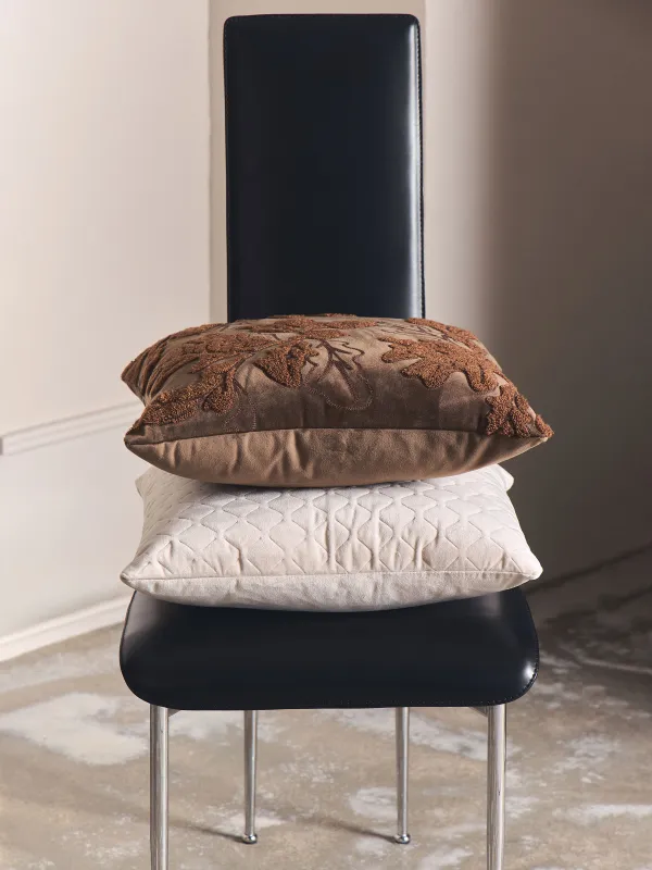 Подушка декоративная, 45х45 см, вельвет, коричневая, Желуди, Velvet, image-2