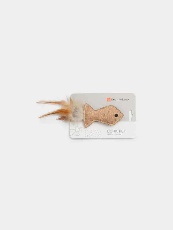 Игрушка для кошек, 10х6 см, Рыбка, Cork pet, image-3
