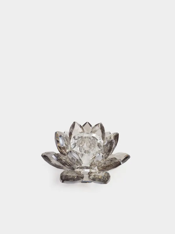 Подсвечник, 11x5 см, для тонкой свечи, Цветок, Crystal flower, image-1