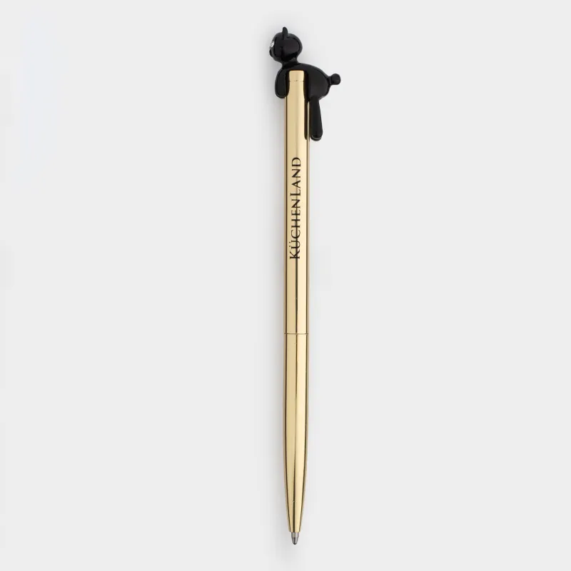 Ручка шариковая, с фигуркой, золотистая, Draw figure