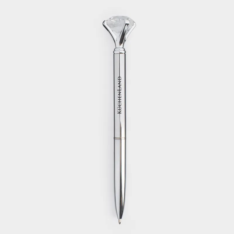 Ручка шариковая, 14 см, с фигуркой, сталь, серебристая, Кристалл, Draw figure