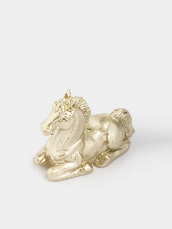 Свеча, 9x7 см, с блестками, Лошадь, Horse gold, image-3