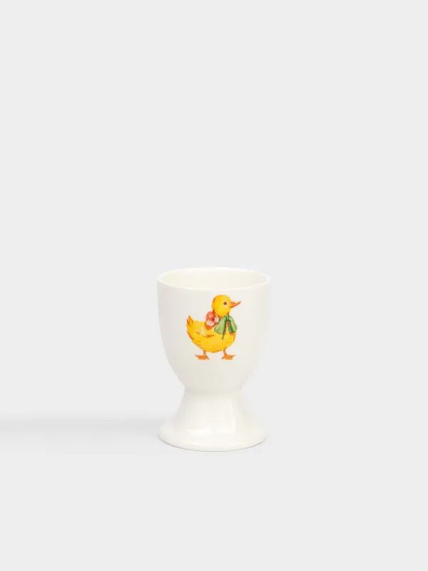 Подставка для яйца, детская, 7 см, фарфор N, белая, Утенок, Easter Kids, image-0