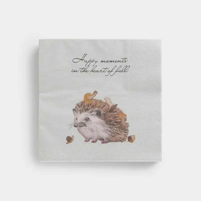 Салфетки бумажные, 33х33 см, 20 шт, квадратные, молочные, Еж, Forest hedgehog