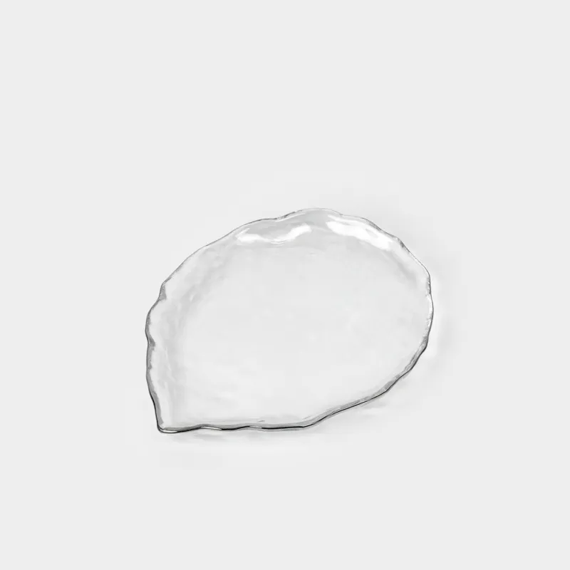 Блюдо, 25х21 см, с серебристым кантом, Лепесток, Nautilus silver