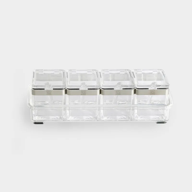 Контейнер, 26х9 см, 4 шт, с ложками, Kitchen tools