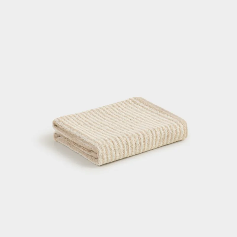 Полотенце, 40х60 см, хлопок, молочно-бежевое, Полосы, Streak cotton