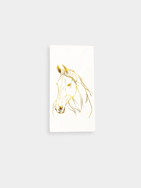 Салфетки бумажные, 33х33 см, 20 шт, Horse gold, image-0