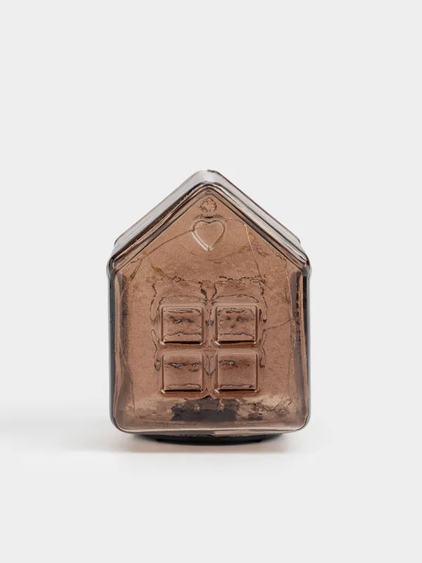Светильник декоративный, 12х12 см, стекло, коричневый, Дом, House shape, image-3