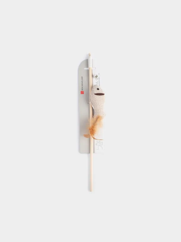 Игрушка-удочка для кошек, 1 м, с колокольчиком, Рыбка, Playful cat, image-3