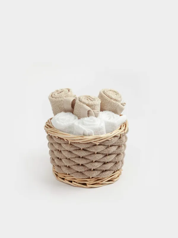 Полотенце, 30х30 см, 6 шт, в корзине, Basket towel, image-0
