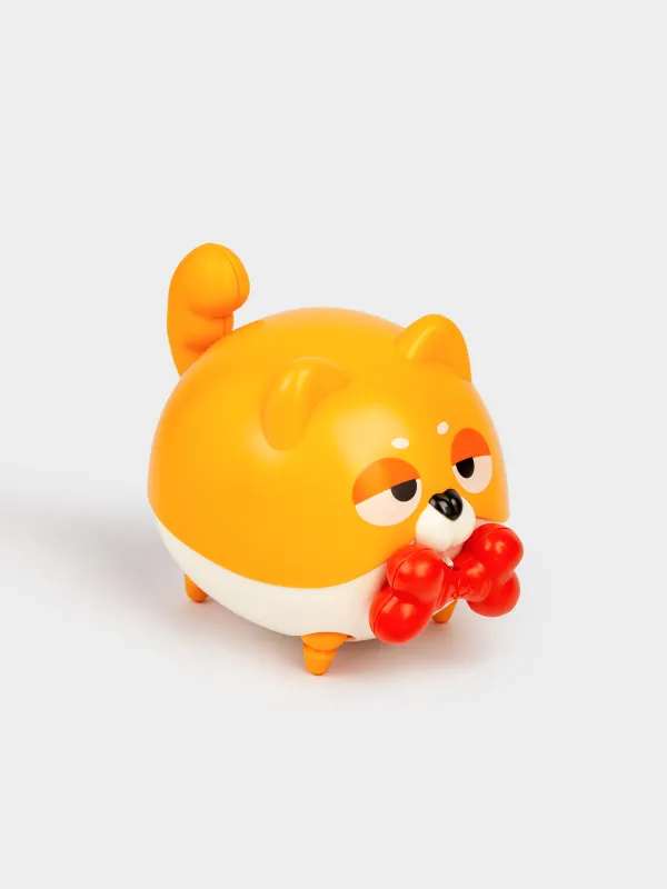 Игрушка, 14х8 см, заводная, пластик, коричневая, Собака с косточкой, Game, image-1