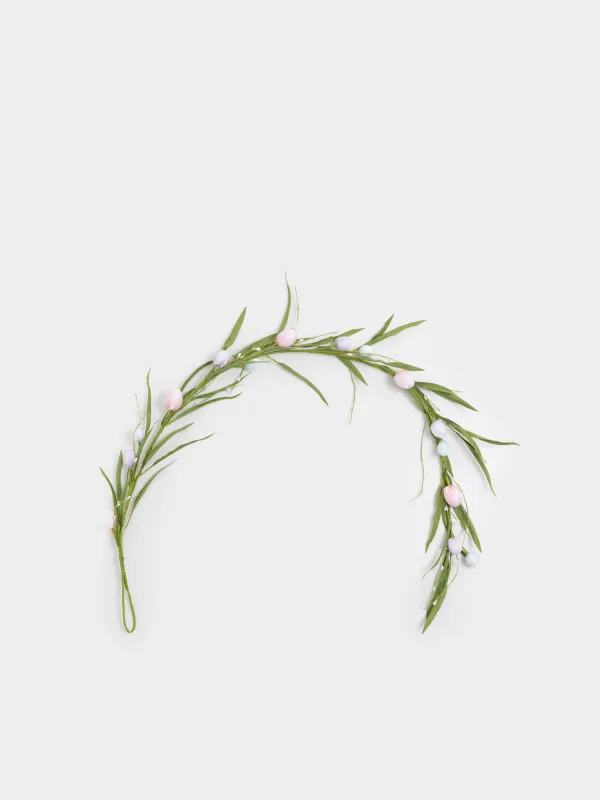 Ветка-гирлянда декоративная, 1,5 м, Пасхальные яйца, Flora Easter decor, image-0