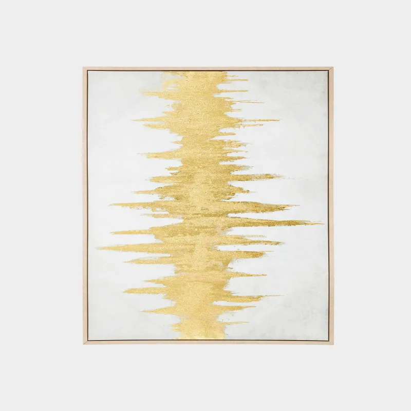 Картина в раме, 120x80 см, холст, золотисто-бежевая, Золотистые штрихи, Abstract, image-0