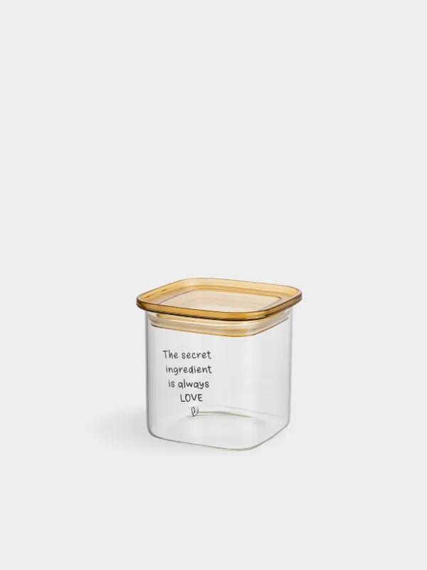 Банка для сыпучих продуктов, 800 мл, Янтарная крышка, Amber font, image-1
