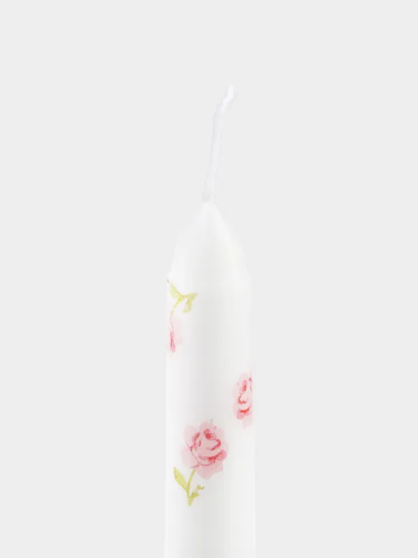 Свеча, 25 см, тонкая, Цветы, Print candle, image-3