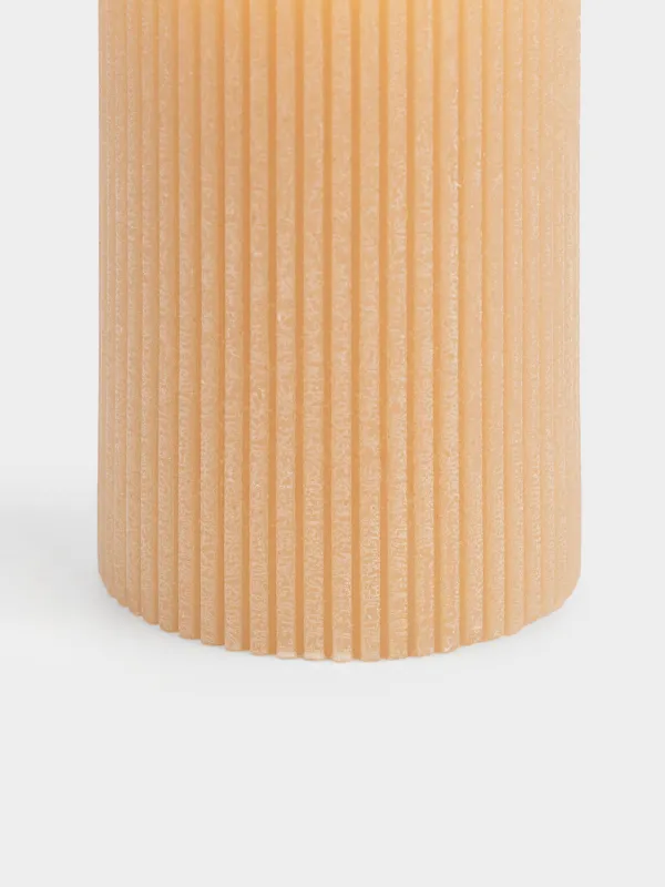 Свеча, 7х10 см, цилиндрическая, Ribbed candle, image-3