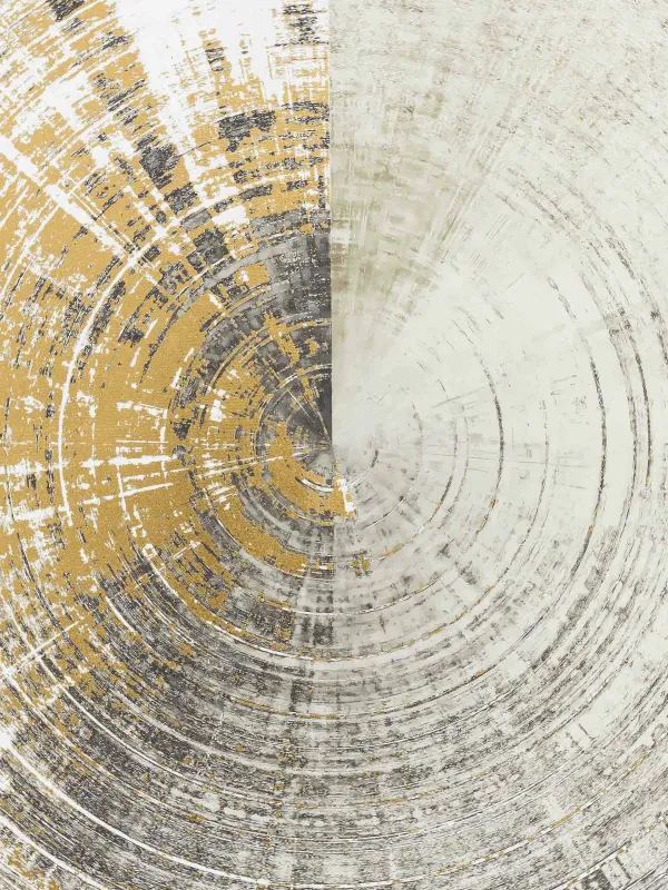 Картина в раме, 80х80 см, холст/фольга, золотисто-бежевая, Круг, Abstract, image-4