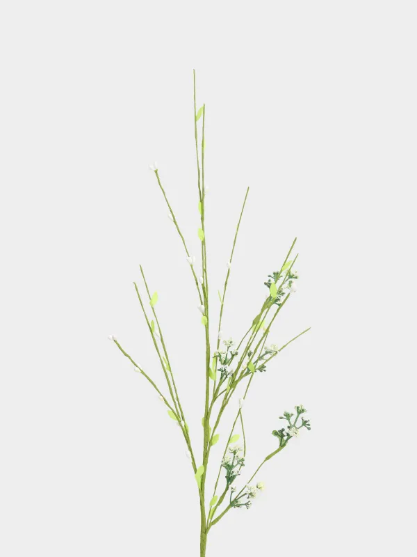 Ветка декоративная, 78 см, Белые соцветия, Meadow decor, image-1