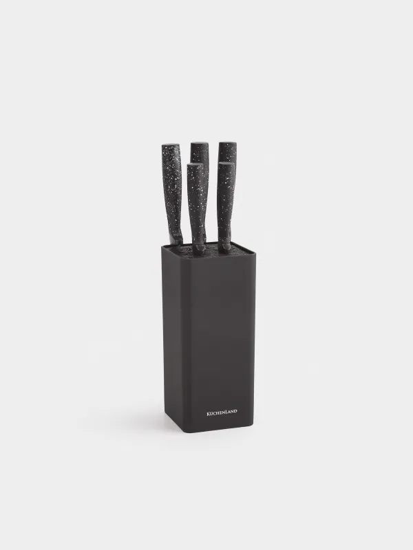 Набор ножей, 5 предметов, в подставке, в крапинку, Steel speckled, image-0