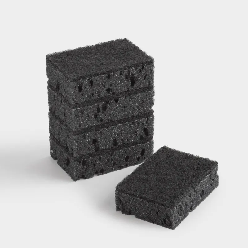 Губка для мытья посуды, 5 шт, Black clean