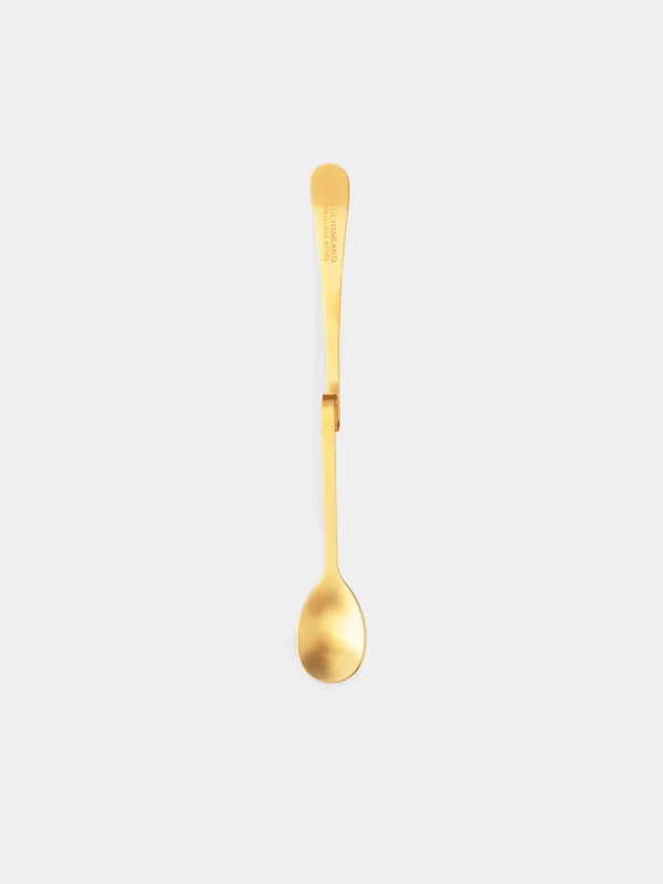 Ложка чайная, 20 см, с изогнутой ручкой, сталь, золотистая, Classic gold, image-0