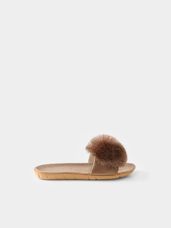 Тапочки женские, с помпоном, Pompon, image-0