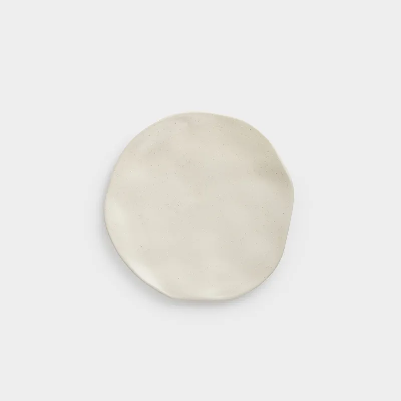 Тарелка закусочная, 22 см, Мятый эффект, Crumple creme
