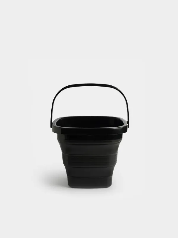 Ведро складное, 5 л, пластик/резина, квадратное, черное, Foldaway black, image-0