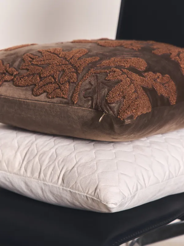 Подушка декоративная, 45х45 см, вельвет, коричневая, Желуди, Velvet, image-4