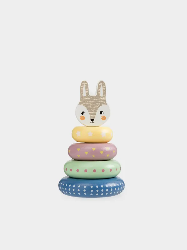 Игрушка развивающая, 14 см, Пирамидка кролик, Kiddy, image-0