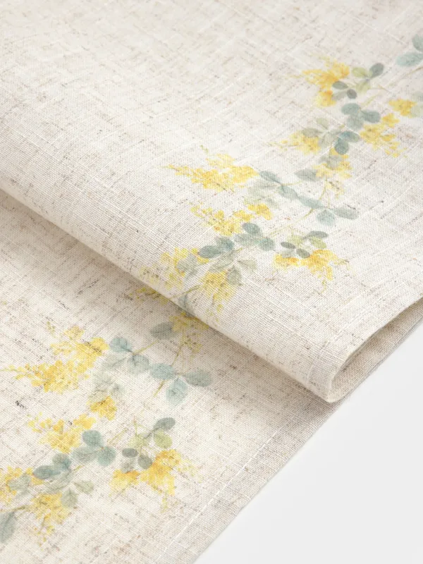 Дорожка настольная, 40х160 см, Мимоза, Mimosa flowers, image-1