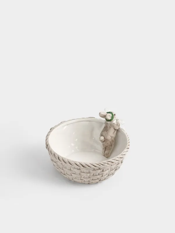 Конфетница, 20х14 см, Кролик с венком, Easter lace, image-1