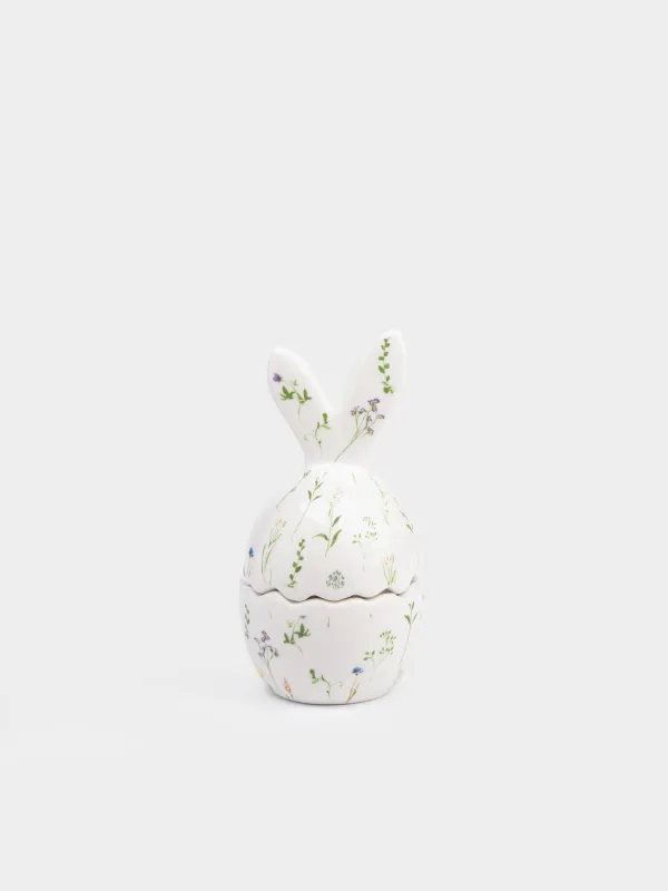 Подставка для яйца, 13 см, Яйцо, Цветы, Rabbit in flowers, image-0