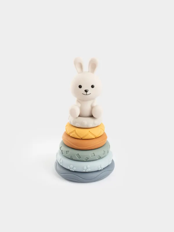 Игрушка развивающая, 19 см, Пирамидка зайка, Kiddy, image-0
