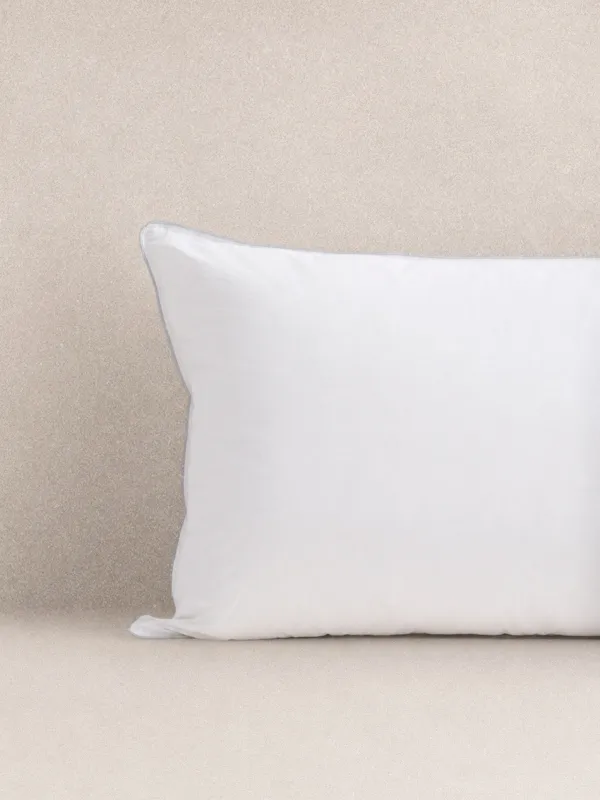 Подушка, 50х70 см, хлопок/микрофибра, белая, с серебристым кантом, Soft cotton, image-0