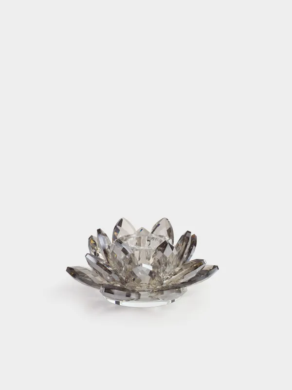 Подсвечник, 11x5 см, для тонкой свечи, Цветок, Crystal flower, image-0