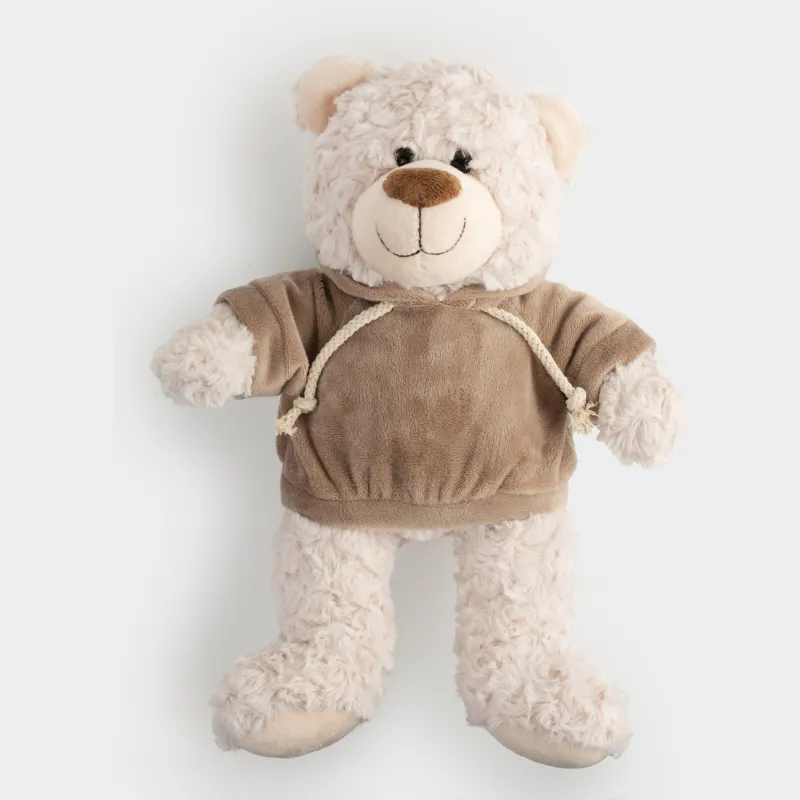 Игрушка, 35 см, мягкая, полиэстер, молочная, Медведь в худи, Bear