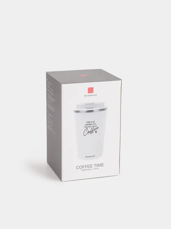Термокружка, 350 мл, с надписью, Coffee time, image-5