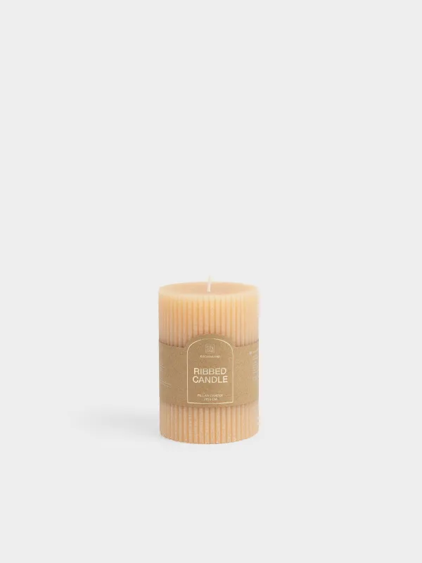 Свеча, 7х10 см, цилиндрическая, Ribbed candle, image-4