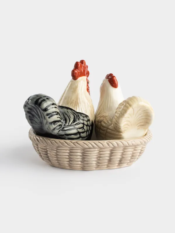 Набор для соли и перца, на подставке, Петух и курица, Rooster, image-2