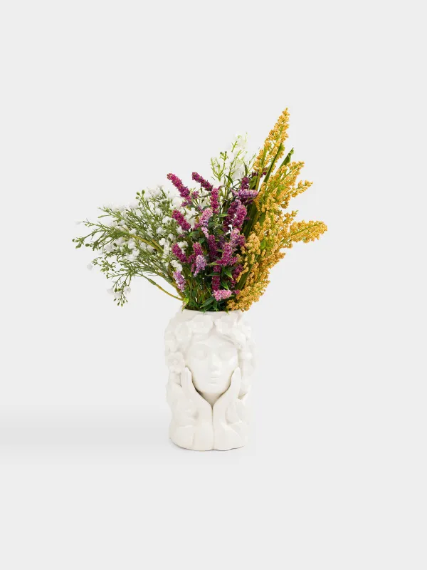 Ваза для цветов, 17 см, декоративная, Лицо в цветах, Face flowers, image-4