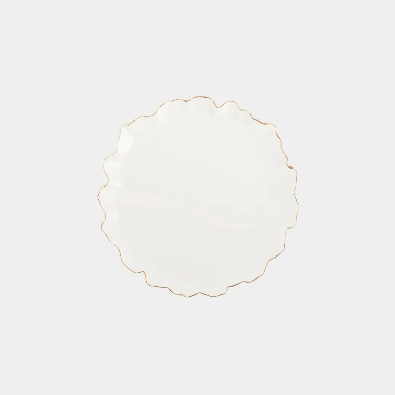 Тарелка закусочная, 20 см, Мятый эффект, Crumple gold