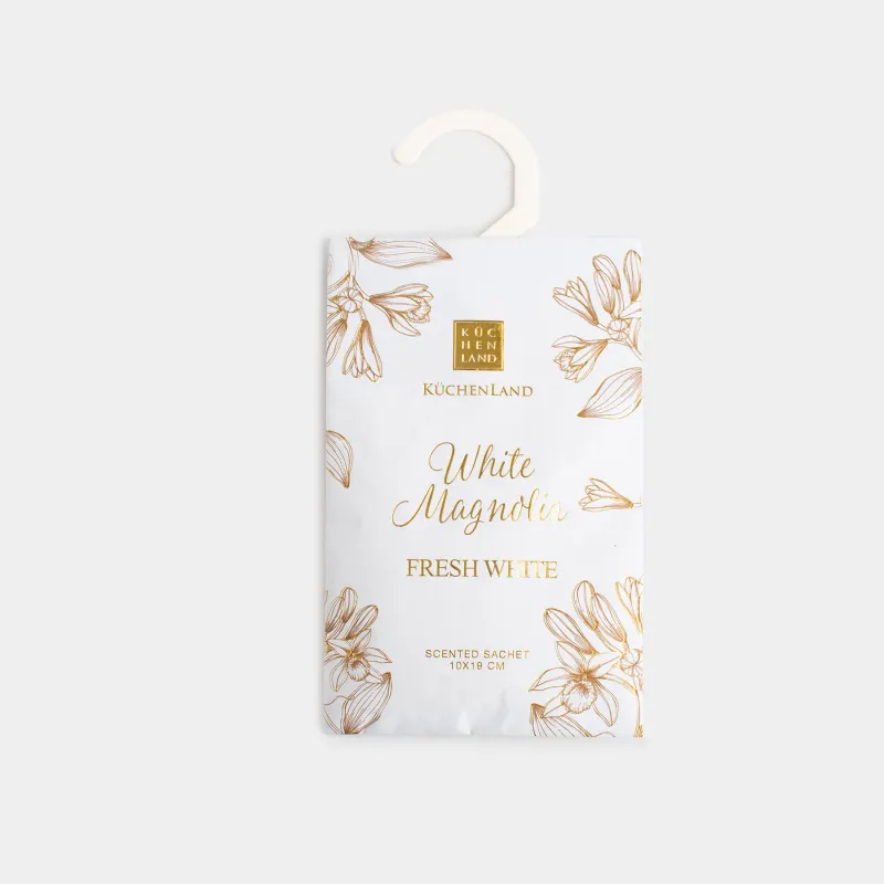 Саше ароматическое, 10х19 см, подвесное, White Magnolia, Fresh white