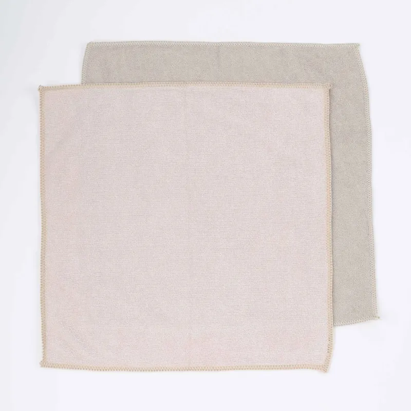 Тряпка универсальная, 30x30 см, 2 шт, микрофибра, бежево-розовая/серая, Clean, image-1