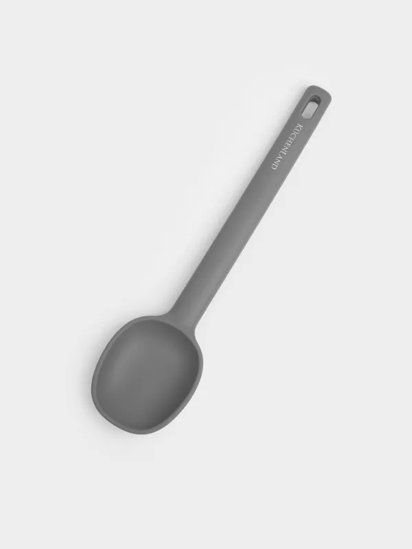 Ложка сервировочная, 28 см, силикон, серая, Grey steel, image-1