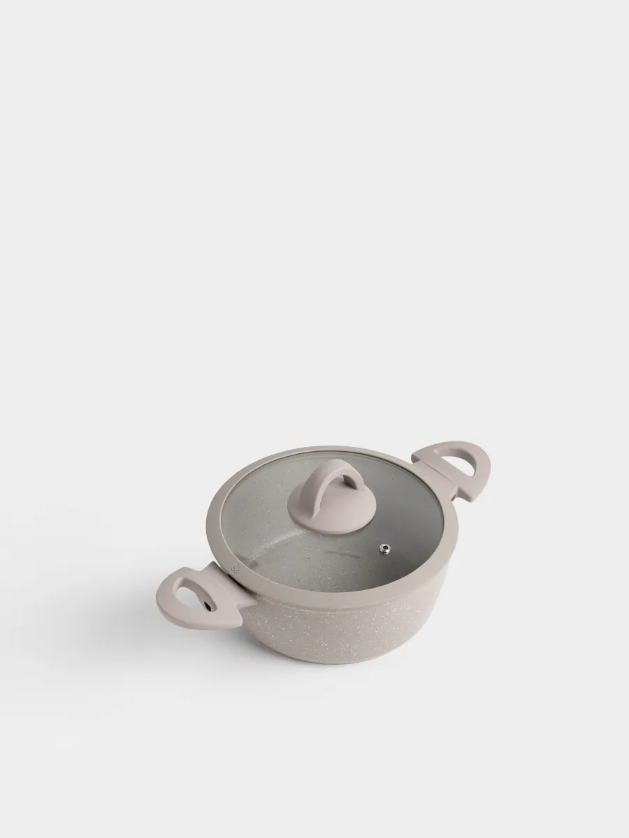 Кастрюля, с крышкой, серая, Ginelli, image-1